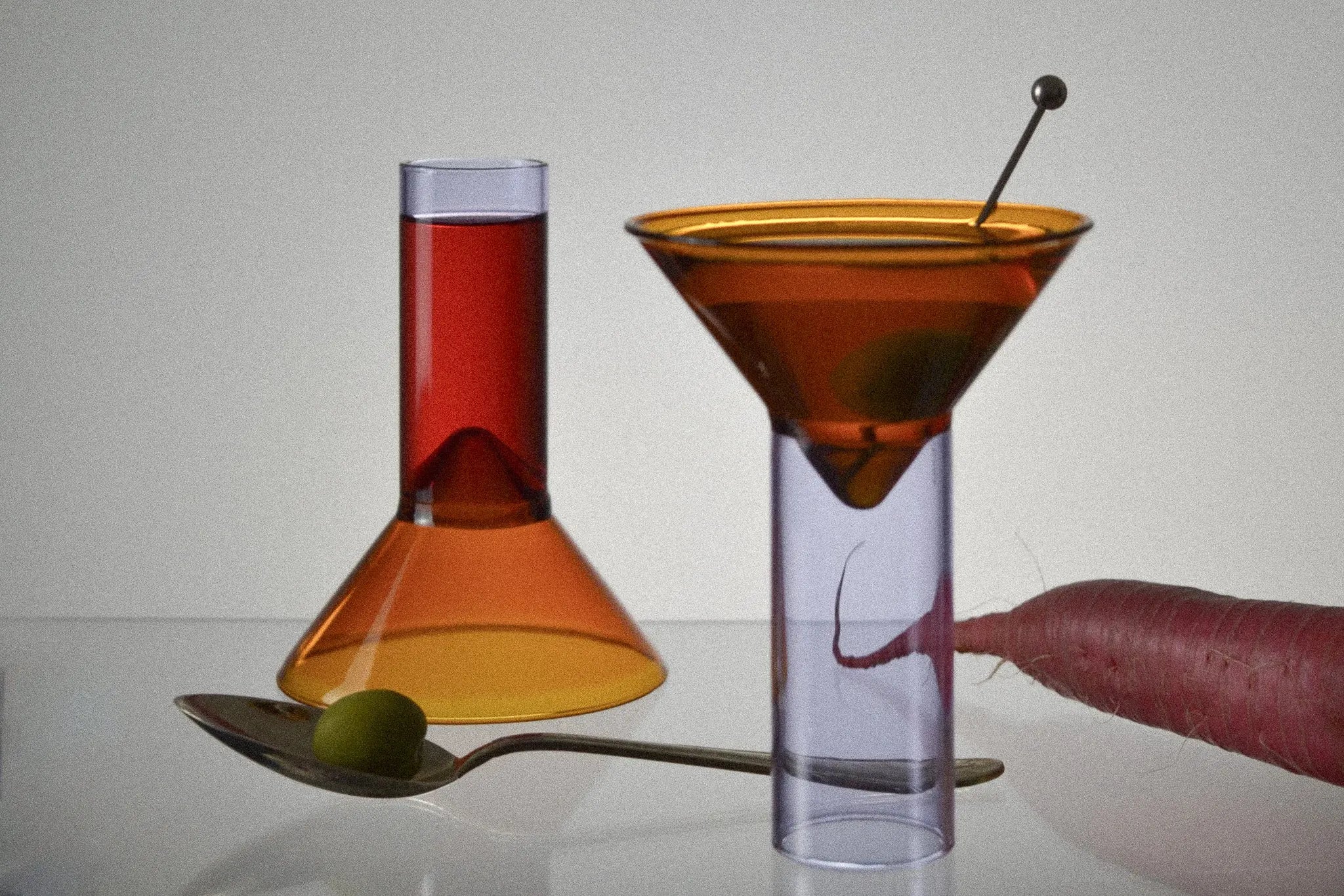 Martini Shot Glass, Amber & Lilac TRAGA