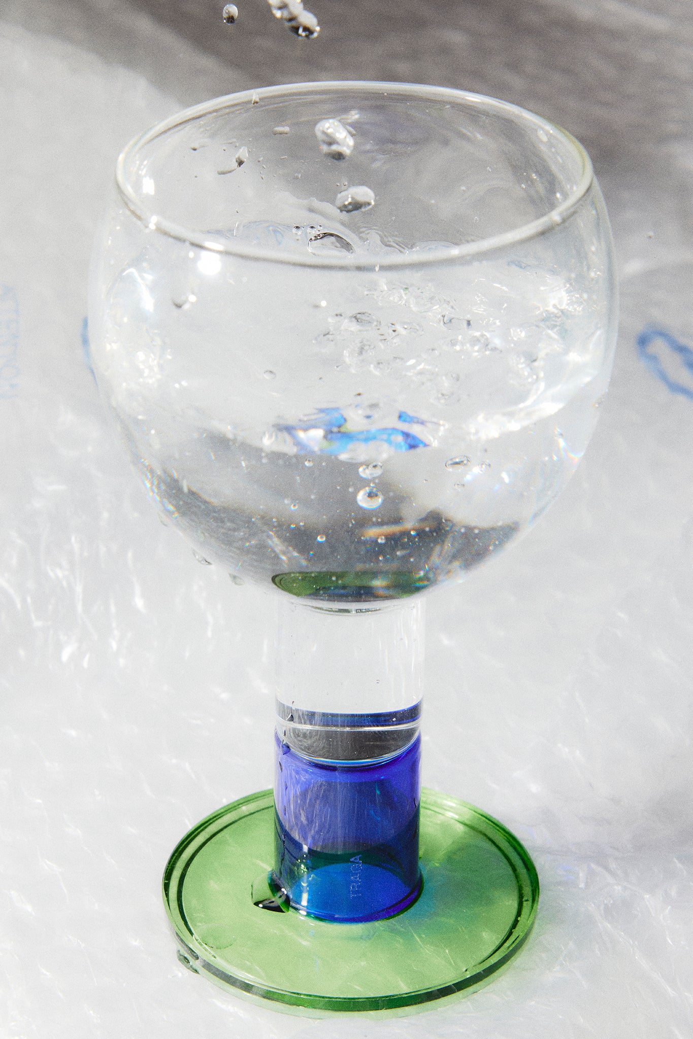 Wine Candle Glass - Green & Ink Blue by TRAGA