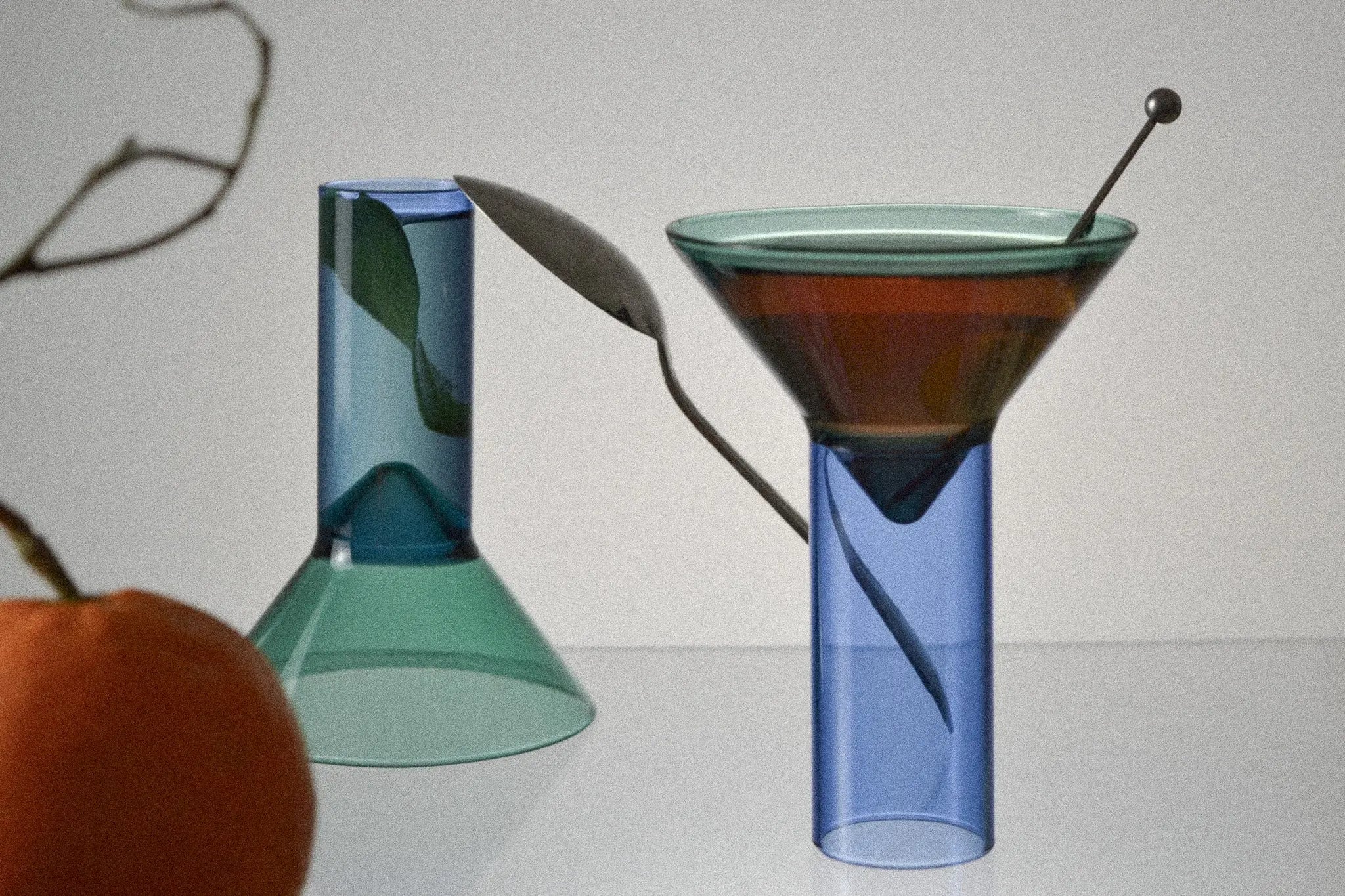 Martini Shot Glass, Teal & Blue TRAGA