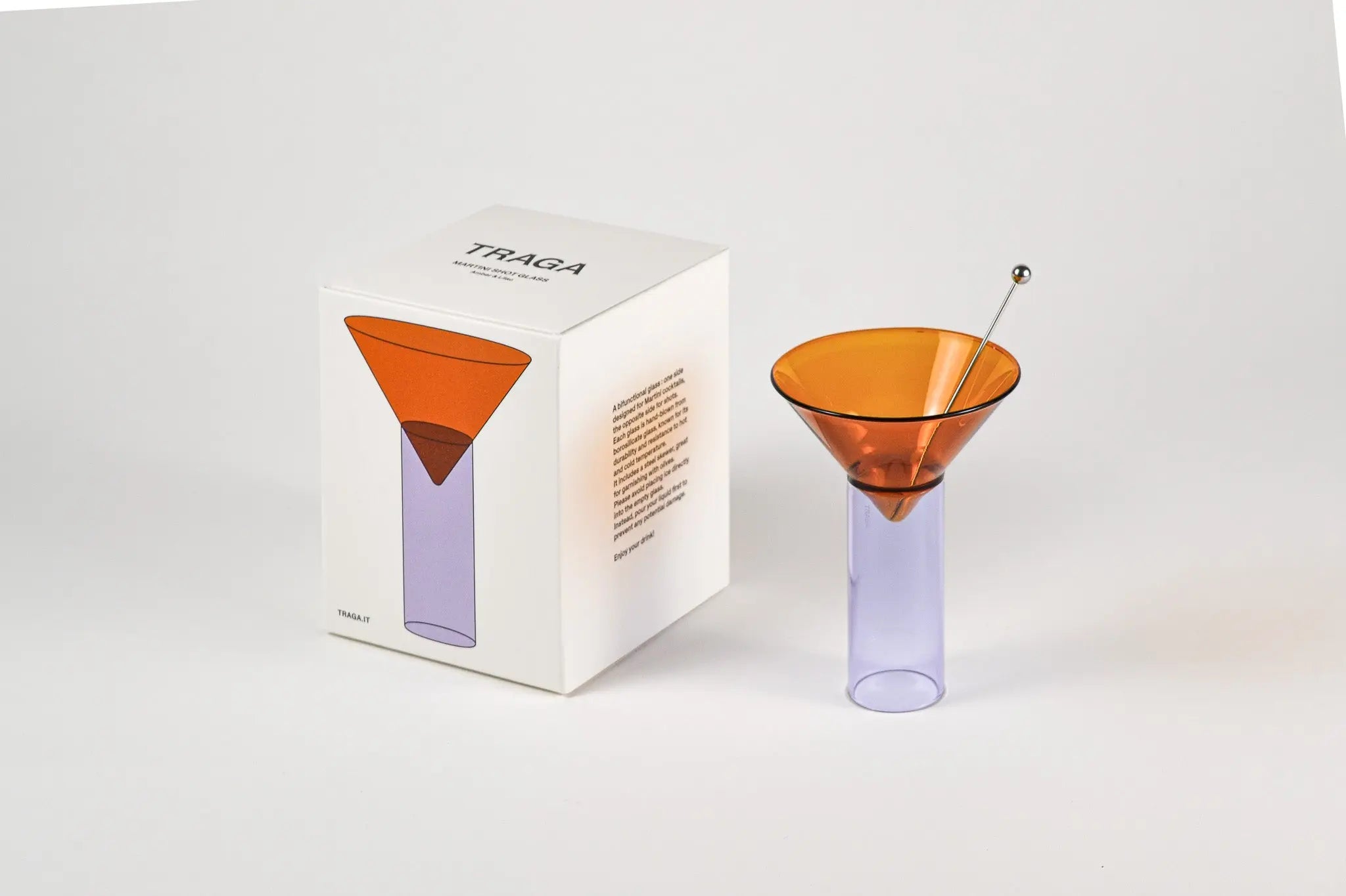 Martini Shot Glass - Amber & Lilac - TRAGA